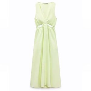ZARA Cut Out Gabardine Midi Dress size XS
